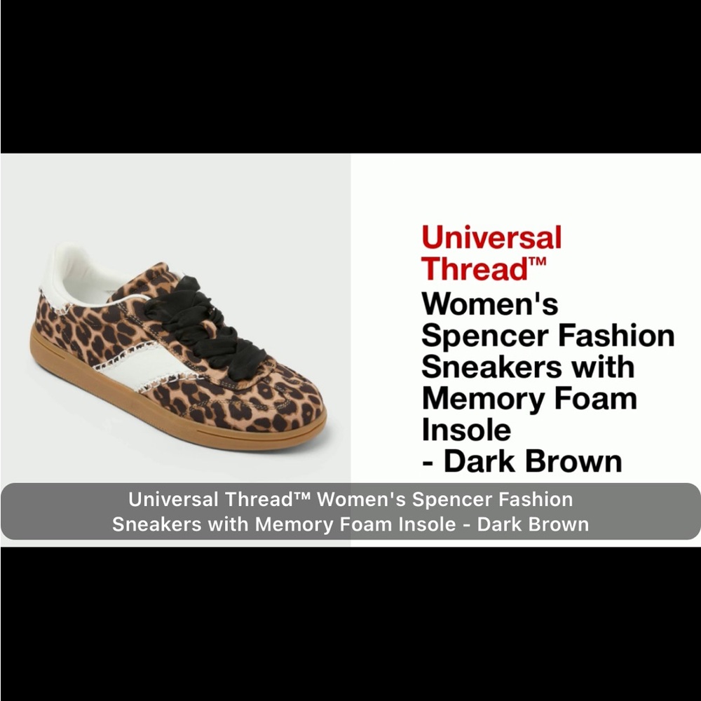 Universal Thread Leopard Print Sneakers with Black Accents NWT - Picture 7 of 16